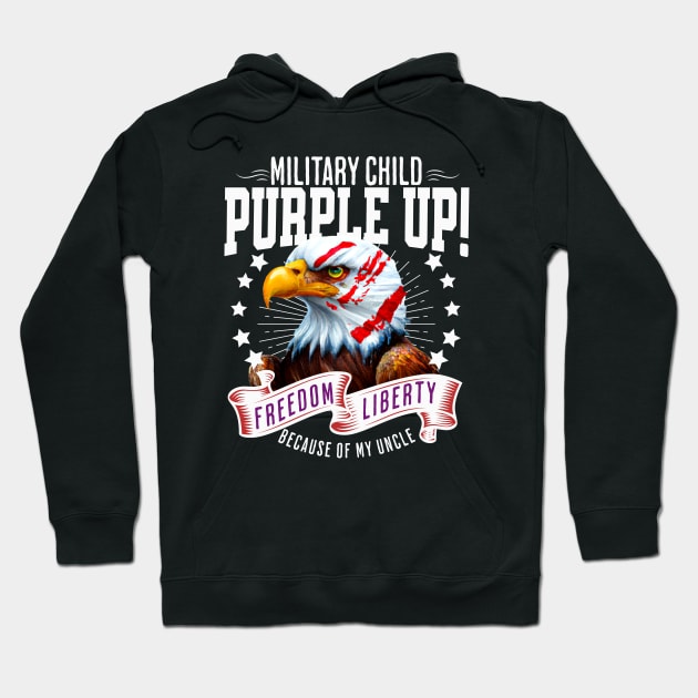 Military Kids - Purple-Up 2023 Holiday - Military Uncle Hoodie by alcoshirts